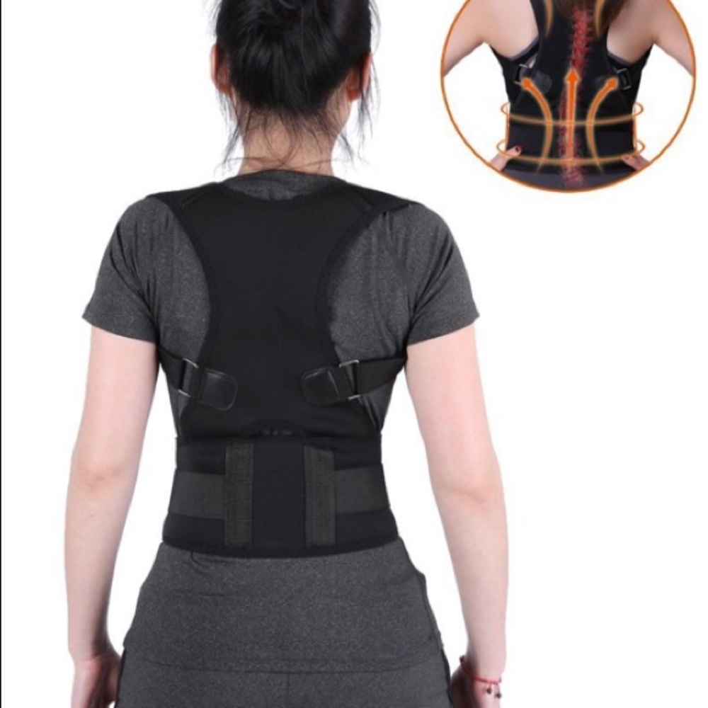 Lumbar back brace posture corrector belt